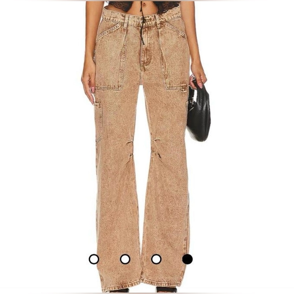 Lioness Miami Vice Jeans in Tan Wash Size Medium